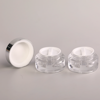 Usine En Gros Conception Unique 20g/70g Clair Crème Pour Le Visage Pot De Crème Pour Les Yeux Double Core Soins De La Peau Emballage Pot avec Couvercle En Argent