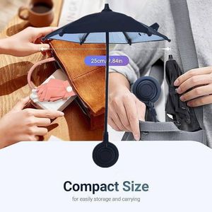 Custom Logo <b>Screen</b> Printed Magnetic Retractable Phone Umbrella Stand Mini Sunshade <b>Sun</b> Protection <b>Car</b> Holder - Product Image 3