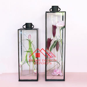European Style Outdoor Glass Floor Luxury <b>Lantern</b> Garden Decoration Model Candle Holder Ornaments Iron Wind <b>Lanterns</b> - Product Image 4