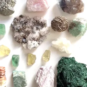 Citrine naturelle brute, fluorite, cristaux de malachite, Quartz Rose, ambre, call'été, améthyste brut, 50g