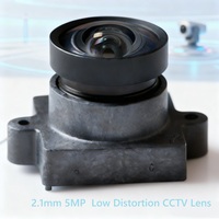 Lensa CCTV fokus Manual lensa kamera 2.1mm 5MP distorsi rendah sudut lebar