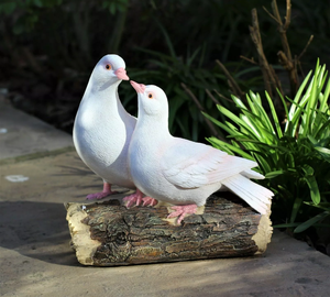 2 pièces d'ornements de <span class=keywords><strong>jardin</strong></span> personnalisés faits à la main, <span class=keywords><strong>colombes</strong></span> de l'amour debout en résine, décoration intérieure et extérieure, oiseaux, faune, <span class=keywords><strong>jardin</strong></span> éclatant - Product Image 2