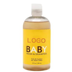 384ML Hot Sale Professional Skin Care Baby Bath Shampoo Rinse Nourishing Aloe Vera And Olive Oil Baby Shampoo Wash