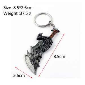 ZRM Fashion God War 4 Zinc Alloy Keychain Kratos Axe Demon Knife Weapons Model Waterproof <strong>Key</strong> <strong>Ring</strong> for <strong>Men</strong> Cosplay Car - Product Image 6