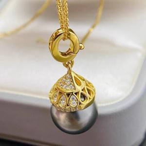 31217 Colgante de Plata DIY Simple y Moderno con Cuentas Redondas de Plata S925 de 10-17mm, Soporte para Accesorios, Collar de Perlas DIY Vacío y Dijes - Product Image 3