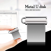 Clé USB miniature en métal avec porte-clés, logo personnalisé, clé USB haute capacité pour voiture, musique, cadeau d'affaires