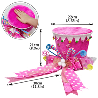 Rosa Candy Land Weihnachtsbaumspitze, Große Samt-Baumspitzen-Dekoration mit Schleife für Feiertagspartys und Heimdekoration