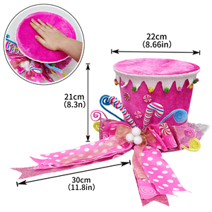 Décoration <span class=keywords><strong>de</strong></span> sommet <span class=keywords><strong>de</strong></span> sapin <span class=keywords><strong>de</strong></span> Noël en velours rose avec nœud, grande taille, pour fêtes et décoration intérieure - Product Image 6