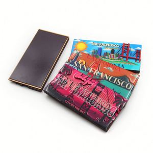 Customized Logo Mdf Wooden Miami San Francisco Bridge <b>Fridge</b> States Usa Souvenir Magnet - Product Image 2