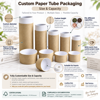 Emballage en tube de papier kraft FSC sur mesure, boîte cylindrique de qualité alimentaire avec logo pour thé, café, cosmétiques, cadeaux