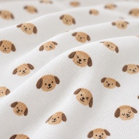 Tissu côtelé 20*20 pour tricot, impression numérique personnalisée pour femmes/filles/hommes/garçons, camisole/t-shirt/body/robe/pull