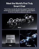 Fauteuil de Bureau Ergonomique Intelligent Hbada X7 Gris, avec Suivi Lombaire Entièrement Automatisé, Appui-tête 4D, Accoudoirs Réglables à 720°, Pivotant