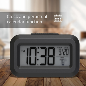 Réveil numérique électronique LCD <span class=keywords><strong>avec</strong></span> date, minuteur, rétroéclairage LED, <span class=keywords><strong>radio</strong></span>, design carré pour chambre et école, usage promotionnel - Product Image 2