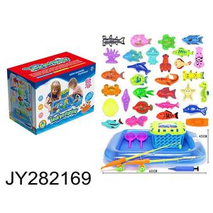 <span class=keywords><strong>Jeu</strong></span> de pêche magnétique en nylon, <span class=keywords><strong>poisson</strong></span> flottant dans la mer, sacs de rangement portables, baignoire, animaux colorés avec filet - Product Image 6