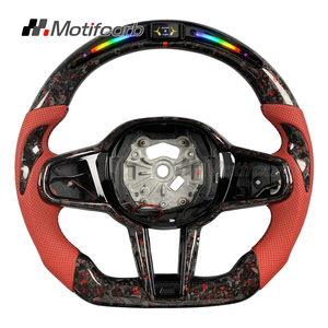 Volante de fibra de carbono forjado rojo con LED personalizado para BMW M240i M340i M440i X3M X5M G20 G30 G05 G01 M2 M3 M4 M5 2018-2024 - Product Image 1