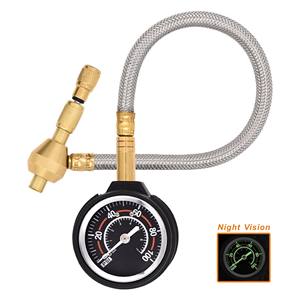 थोक 0-100 पीएसआई कार एयर रिलीज फ़ंक्शन टिकाऊ लचीले रबर एक्सटेंशन के साथ उच्च परिशुद्धता टायर दबाव गेज - Product Image 4