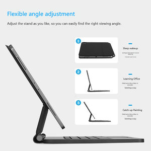 เคสคีย์บอร์ดบลูทูธ JUNCHI ปี 2026 พร้อมไฟแบ็คไลท์ ทัชแพด แม่เหล็กดูดติด ป้องกันสองชั้น สำหรับ <span class=keywords><strong>iPad</strong></span> ดีไซน์ขาตั้งลอย - Product Image 4