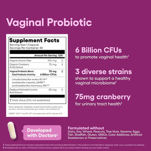 Oem Probioticum Voor Vrouwen Capsule Ph-Balans, Spijsvertering <span class=keywords><strong>50</strong></span> Miljard <span class=keywords><strong>Cfu</strong></span>-6 Unieke Stammen Voor Organische Prebiotica, Cranberry-Extract - Product Image 4