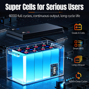 Batterie LiFePO4 12V 300Ah US, pack de batteries au phosphate de fer et de lithium rechargeable 12,8V, 6000+ cycles profonds pour système d'énergie solaire - Product Image 6