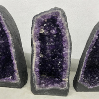 Géode de cathédrale d'améthyste naturelle, grappe de cristaux de quartz violet, pierre brute pour la décoration intérieure, vente en gros