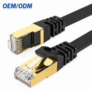 Câble Ethernet plat OEM Cat7 SFTP 10 Gbit/s 600 MHz blindé RJ45 pour réseau LAN, cordon de brassage réseau pour usage professionnel - Product Image 1
