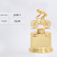Trofeo de Metal de ciclismo dorado personalizado profesional caliente logotipo personalizado Zink Alloycrafts trofeo deportivo JS38