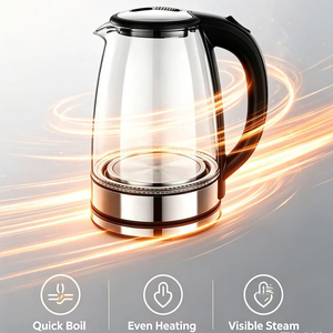 Bouilloire Électrique en Verre 1,8 L avec Contrôle de Température LED, 220V, Portable pour Appareils Ménagers – Approvisionnement Direct Usine - Product Image 6