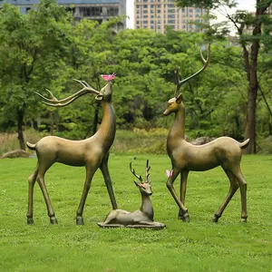 Nieuw Design Dierlijke Herten Hoge Kwaliteit Duurzaam Bronzen Sculptuur Modern Voor Openbare Tuin