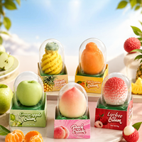 Crème glacée 3D aux fruits, certifiée Halal, saveur raisin et mangue, en forme de fruits, 75g