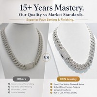 Collier Hip Hop 17mm Iced Out Cuban Link en Laiton avec Zircon Cubique 5A et Moissanite pour Grossistes de Marques, Longueur Personnalisée, Vente Directe Usine