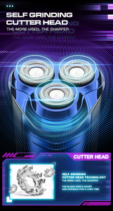 Afeitadora Eléctrica Rotativa <span class=keywords><strong>PRITECH</strong></span> 3D Recargable, Húmeda/Seca, con Triple Cuchilla, Impermeable, para Hombres, Uso Facial en Hoteles y Hogares - Product Image 5