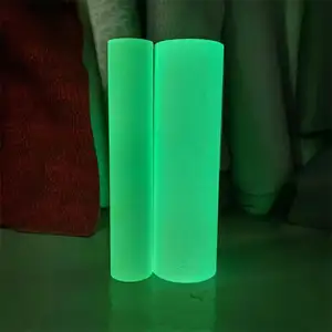 New arrival glow in the dark green light rainbow reflective vinyl for heat transfer on garment