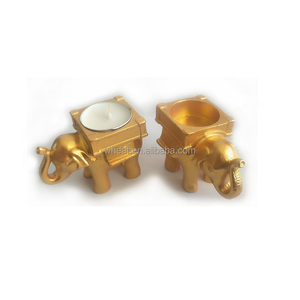 China Fabriek Hoge Kwaliteit Aangepaste Logo Cadeau Verkopen Goed Gouden Olifant Theelichthouder - Product Image 3