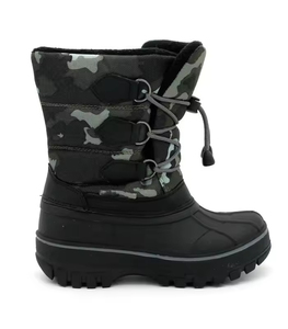 YLK405 Stivali Invernali per Bambini Impermeabili in Nylon Termico a Metà Polpaccio con Motivo Mimetico per Ragazzi - Product Image 2