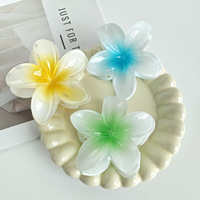 Offre Spéciale 8 cm antidérapant fleur en plastique pince à cheveux frangipanier pince à cheveux pour filles pour printemps été coiffure