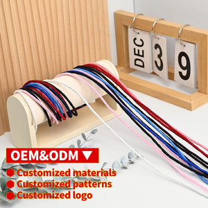 工場OEM ODM 編み込みファッション弾性コード 3MM ポリ製ドローストリングロープコード ロゴカラーカスタム ドローストリング パンツ、フーディ、アパレル用 - Product Image 2