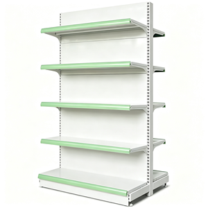 Étagère gondole en acier massif double face avec revêtement en poudre, 5 niveaux, autoportante, personnalisable pour magasin de détail - Product Image 3