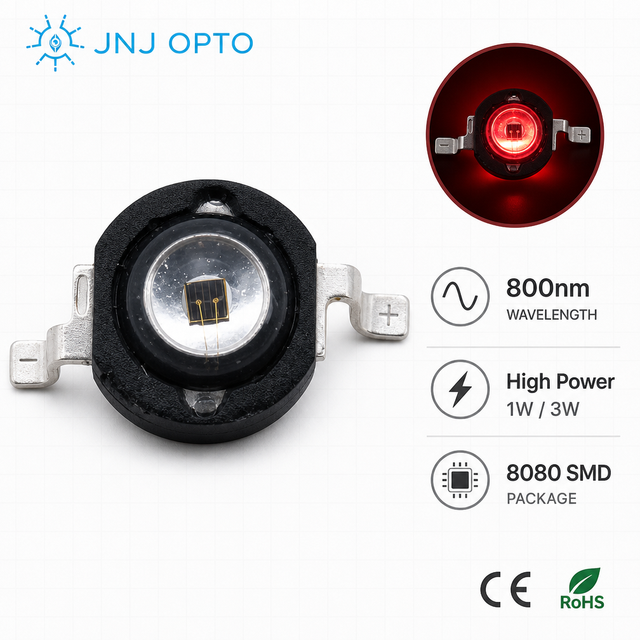8080 SMD LED 800nm High Power IR LED for Industrial AOI Test Light Curtain Smoke Detector Face Recognition