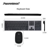 Clavier et souris sans fil Bluetooth 2.4G OEM QWERTY pleine taille ultra-mince et silencieux – Pack combo
