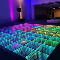 Plancher de danse en PVC LED RGB jaune, taille personnalisable, étanche IP67, contrôle DMX512 8 canaux, lumières mobiles pour mariage, fête, DJ, discothèque