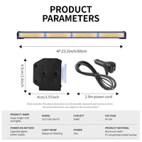 23 "Amber COB LED-Licht leiste 24W Security Strobe Traffic Emergency Slim Advisor für LKW & Offroader Auto licht zubehör