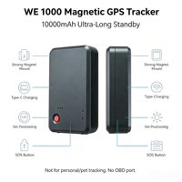 Traceur GPS magnétique 2G pour moto WE1000, localisateur antivol en temps réel avec bouton SOS et surveillance vocale