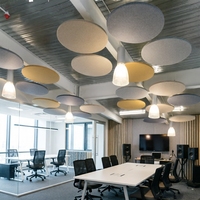 Panneau acoustique suspendu au plafond, 100% fibre de polyester, écologique, isolation phonique pour salle commerciale