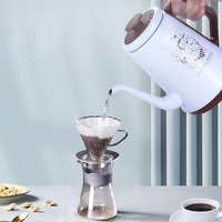 Bouilloire électrique en acier inoxydable à bec de cygne pour usage domestique, conception anti-brûlure personnalisée, faible bruit, certifiée CE & CB, capacité 1L