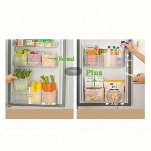 Juego de Recipientes Transparentes Rectangulares para Almacenamiento de Alimentos, Modernos y Ecológicos, de Acrílico, para Refrigerador, Capacidad de 1-3L - Product Image 6