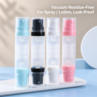 Flacon pompe airless sous vide en plastique PP rechargeable pour voyage, 5ml, 10ml, 15ml, 30ml, pour emballage cosmétique, parfum et soins de la peau
