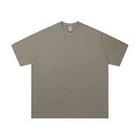 T-shirt basique uni pour homme, col rond, coupe oversize, épaules tombantes, personnalisable avec votre logo, en tissu épais, fabriqué en Chine
