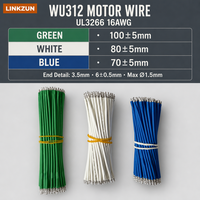 Kabel Motor UL3266 16AWG Hijau Putih Biru 100mm 80mm 70mm untuk Palu Listrik WU312, Perakitan Motor Listrik