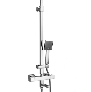 Ensemble de douche thermostatique carré 3 en 1 avec mitigeur inverseur pour <span class=keywords><strong>baignoire</strong></span> de salle de bain à 3 fonctions avec tête de pulvérisation réglable - Product Image 2