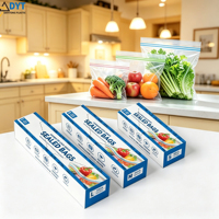 Sachet transparent en plastique LDPE de qualité alimentaire avec double fermeture éclair pour la conservation des aliments au congélateur